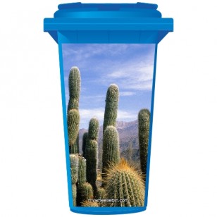 Cactus In A Desert Wheelie Bin Sticker Panel